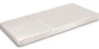 InnovEx FNG390FW Adult Twin FoldNGo 27" TRI-FOLD Mattress, Pearl; 1" 40 density orthopedic memory foam + 3" 28 density foam base; Removable machine washable polyester cover; Antimicrobial and resistant to allergens, mold, bacteria and dust mites; Great for overnight guests, camping, playrooms; 12'' H x 39'' W x 25'' L (when folded); UPC 811910010399 (FNG-390FW FNG 390FW FNG390-FW FNG390) 