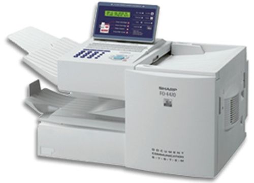 Sharp FO-4470 Super G3 Workgroup Fax Machine, 250-sheet Paper Capacity, 8MB Memory, Semi-automatic Duplex Scanning, 10 Personal Auto-dial Phone Books, 16 Page Per Minute Print Speed, 33.6 Kbps Modem Speed, Replaced FO-4450 FO4450 (FO4470 FO 4470 FO4-470)