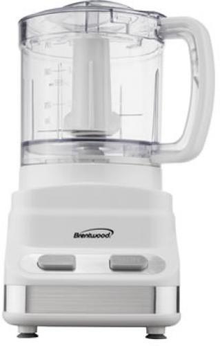 Brentwood Appliances FP-546 3 Cup Food Processor in White; 3 Cup (24 oz) Workbowl; Stainless Steel Chopping Blades; Dishwasher Safe, Detachable Parts; Safety Interlock System; Non-skid Base; Power: 200 Watts; Approval Code: cUL; Item Weight: 2.45 lbs; Item Dimension (LxWxH): 6.5 x 6.5 x 11; Colored Box Dimension: 7 x 5.5 x 11; Case Pack: 12; Case Pack Weight: 31.75 lbs; Case Pack Dimension: 20.5 x 11.5 x 29; Availability: Please Call or Email Us for Details (FP546 FP-546 FP-546)