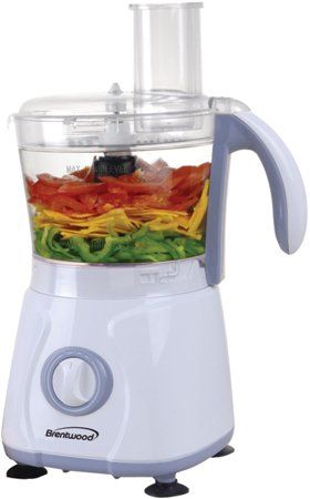 Brentwood FP-580 Food Processor in White, Powerful 500W Motor, 10 Cup 50oz/1.5 Liter Capacity, Stainless Steel Slice and Shredder Disk, Dough Blade included for Baking Needs, Easy to Clean Dishwasher Safe Parts, Safety Interlock System, 500 Watts Power, cETL Approval Code, Dimension (LxWxH) 8 x 8 x 15.25, Weight 6.0 lbs., UPC 181225805806 (FP580 FP 580) 