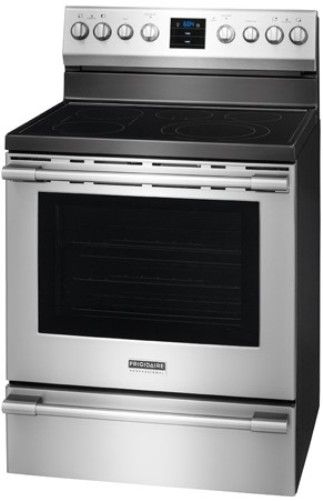 Frigidaire FPEF3077QF Professional 30'' Freestanding Electric Range, 6.1 Cu. Ft. Oven Capacity, Smudge-Proof Stainless Steel, PowerPlus Convection, PowerPlus Temperature Probe, PowerPlus Preheat, Smudge-Proof, Built with American Pride, SpacePro Bridge Element, Keep Warm Zone, Convection Conversion, Dual Timers, UPC 012505509544 (FP-EF3077QF FPE-F3077QF FPEF-3077QF FPEF3077Q FPEF3077)