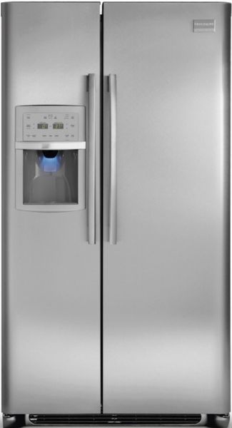 Frigidaire FPHC2399KF Counter-Depth Side by Side Refrigerator, Total Capacity 22.6 Cu. Ft., Refrigerator Volume 14.1 Cu. Ft., Freezer Volume 8.5 Cu. Ft., Temp / Door Ajar / Power Failure Alerts, Performance Lighting, Tall, 13-Button Water and Ice Dispenser, Digital Electronic Temperature Controls, Stainless Look Cabinet, 2 Sliding SpillSafe Glass Shelves, Chill Drawer, Wine Rack / Can Dispenser, 2 Adjustable Clear 2-Liter Door Bins (FPHC2399-KF FPHC2399 KF FPHC-2399KF FPHC 2399KF)