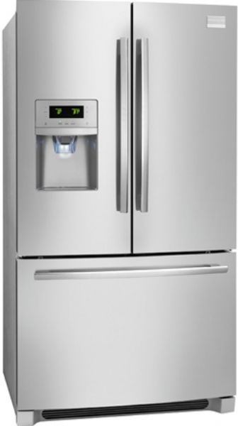 Frigidaire FPHF2399PF Professional Series Counter-Depth French Door Refrigerator, 22.6 Cu. Ft. Total Capacity, 15.7 Cu. Ft. Refrigerator Capacity, 6.9 Cu. Ft. Freezer Capacity, 11 Number of Dispenser Buttons, Soft-Arc Doors Door Design, Stainless Steel Door Handle Design, Grey Cabinet Finish, Hidden Door Hinge Covers, Top-Right Fresh Food Section Water Filter Location, Pro-Select Controls, UPC 012505635533 (FPHF2399PF FPHF-2399-PF FPHF 2399 PF)