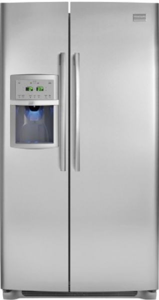 Frigidaire FPHS2386LF Professional Series 22.6 cu. ft. Side By Side Refrigerator, 14.2 cu.ft. Fresh Food Capacity, 8.3 cu.ft. Freezer Capacity, 2 One-Gallon Clear Adjustable Door Bins, 2 Two-Liter Clear Fixed Door Bins, 2 Silver Non-slip Bin Liners, 3 SpillSafe Sliding Shelves, 2 Humidity Controls, 15.9 Shelf Area, 11 Dispenser Buttons, Adjustable Front Rollers, Molded Silver Toe Grille, Hidden Door Hinge Covers (FPHS-2386LF FPHS 2386LF FPHS2386-LF FPHS2386 LF)
