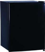 Daewoo FR-024RBE Black Compact Refrigerator, 2.4 Cu. Ft. Net Capacity, Full-Range Temperature Control, Low Noise Level, 2-Liter Bottle Rack, Reversible Door, Recessed Handle, Mini Freezer Compartment, Adjustable Leveling Feet, Flush Back Design, Manual Defrost, Dimensions (W x H x D) 18.6" x 24.9" x 17.7", Weight 46.3 lbs (FR024RBE FR 024RBE FR-024-RBE FR-024 RBE) 
