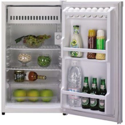 Daewoo FR146 Compact and Slim Refrigerator, 120 Volts / 60 Hz, 140L / 4.9 CU.FT Compact Refrigerator with Energy Rating  B, Reversible Door, Chilled Compartment,  Clean Back Design, Vegetable Box, Wire Shelves (FR-146 FR 146)