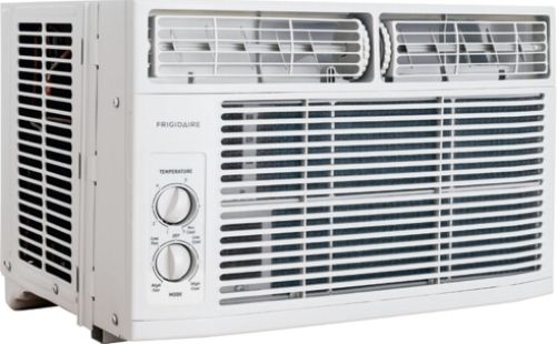 Frigidaire FRA082AT7 Window-Mounted Compact Room Air Conditioner, White, 8,000 BTU (Cool), 1.7 Pints/Hour Dehumidification, 350 Sq. Ft. Cool Area, 9.8 Energy Efficiency Ratio, 217 High Air CFM, 1600 High RPM, 8-Way Air Direction Control, 61.2 dB High Noise Level, Mechanical Controls, Effortless Temperature Control, UPC 012505273599 (FRA-082AT7 FRA 082AT7 FRA082-AT7 FRA082 AT7)