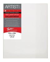 Fredrix T50770 Gallerywrap 12" x 12" Stretched Canvas; Features superior quality, medium textured, duck canvas; Canvas is double primed with acid free acrylic gesso for use with oil or acrylic painting; It is stapled onto the back of standard stretcher bars, 1 3/8" x 1 3/8"; Paint on all four edges and hang it with or without a frame; Unprimed weight 7oz; primed weight 12oz; Dimensions 12" x 12"; Weight 1.73  lb; UPC 081702507707 (CANVAS-T50770 FREDRIXT50770 FREDRIX-T50770) 