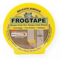 Frog Tape FT280220 Delicate Surface Tape .94"; Treated with PaintBlock technology, a super-absorbent polymer which reacts with latex paint and instantly gels to form a micro-barrier that seals the edges of the tape, preventing paint bleed; The result? Very sharp paint lines!; Multi-surface features medium adhesion for use on cured painted walls, wood trim, glass, and metal and 21-day removal; UPC 075353059746 (FROGTAPEFT280220 FROGTAPE-FT280220 FROGTAPE/FT280220 FT280220 TAPE PAINTING) 
