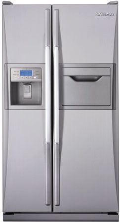 Daewoo FRS-2411IAL Side by Side 24 Cu.Ft. Refrigerator, 626 Lt Total Capacity (Refrigerator 425 l, Freezer 231 l), Nano Silver, Precise & Comfortable LCD Display (Fuzzy), Automatic Ice & Water Dispenser, Home Bar, Safety Glass Shelves, Deluxe Bar-grip Handle, Deep Bottle Pocket, No-frost 2Fan Cooling air flow, Dairy Compartment (FRS2411IAL FRS 2411IAL FRS2411-IAL FRS2411 IAL)