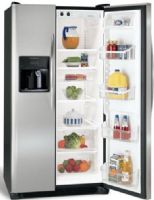 Frigidaire FRS3HF6JSB Standard Depth 22.6 Cu. Ft. Side by Side Refrigerator, Stainless Steel, UltraSoft EasyCare Genuine Stainless Steel Doors, Stainless Steel Handles, 4 Button Ice and Water Dispenser, 2 Adjustable Clear Gallon Door Bins 2 Fixed Clear 2-Liter Door Bins (FRS-3HF6JSB FRS 3HF6JSB FRS3HF6JS FRS3HF6J) 