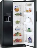 Frigidaire FRS3HR35KB Side by Side Refrigerator with 3 SpillSafe Glass Shelves, 22.6 Cu. Ft. Capacity, 14 Cu. Ft. Fresh-Food Capacity, 8 Cu. Ft. Freezer Capacity, Adjustable Front Rollers, 4 Dispenser Buttons, Standard Refrigerator Controls, Interior Refrigerator Controls Location, Standard Lighting Levels and Lighting Design, PureSource Water Filter Type, Top Right Rear Water Filter Location, Black Color (FRS3-HR35KB FRS3 HR35KB FRS3HR35-KB FRS3HR35 KB) 
