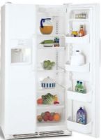 Frigidaire FRS3HR35KW Side by Side Refrigerator with 3 SpillSafe Glass Shelves, 22.6 Cu. Ft. Capacity, 14 Cu. Ft. Fresh-Food Capacity, 8 Cu. Ft. Freezer Capacity, Adjustable Front Rollers, 4 Dispenser Buttons, Standard Refrigerator Controls, Interior Refrigerator Controls Location, Standard Lighting Levels and Lighting Design, PureSource Water Filter Type, Top Right Rear Water Filter Location (FRS3-HR35KW FRS3 HR35KW FRS3HR35-KW FRS3HR35 KW) 