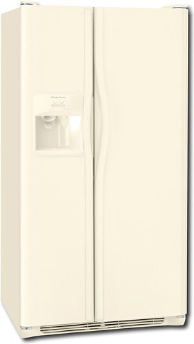 Frigidaire FRS3HR5JQ Standard Depth 23 Cu.Ft. Side by Side Refrigerator, Bisque, UltraSoft Doors and Handles, 4 Button Ice and Water Dispenser, 1 Humidity Control, 2 Adjustable White Gallon Door Bins, 2 Fixed White 2-Liter Door Bins, 3 SpillSafe Glass Shelves, Clear Crispers (FRS-3HR5JQ FRS 3HR5JQ FRS3HR5J FRS3HR5)