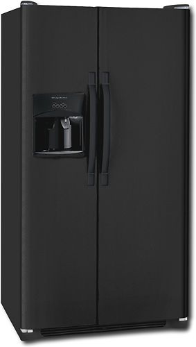 Frigidaire FRS3R3JB Side-by-Side 22.6 Cu. Ft. Standard Depth Refrigerator, Black, UltraSoft Color-Coordinated Textured Doors, 4 Button Ice and Water Dispenser, Dispenser-Crushed, Dispenser-Cubes, Dispenser-Water, 2 Adjustable White Gallon Door Bins, 2 Fixed White 2-Liter Door Bins (FRS-3R3JB FRS 3R3JB FRS3R3J FRS3R3)