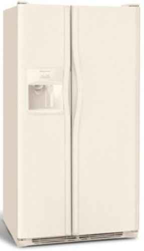 Frigidaire FRS6HF6JQ Side by Side Standard Depth Refrigerator, Bisque, 26 Cu. Ft. Capacity, UltraSoft Color-Coordinated Textured Doors, UltraSoft Handles, 4 Button Ice and Water Dispenser, Crushed Dispenser, Cubes Dispenser , Water Dispenser, 1 Humidity Control, 2 Adjustable White Gallon Door Bins (FRS-6HF6JQ FRS 6HF6JQ FRS6HF6J FRS6HF6)