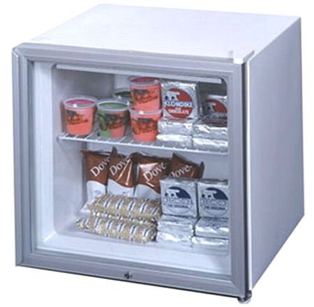 Summit FS20CGL-7; compact commercial front-opening freezer Capacity 1.6 c.f., Capable of -20, Completely White, Glass door, With lock, 115 volt, 60 cycle (FS20CGL7 FS20CGL FS20C FS20)