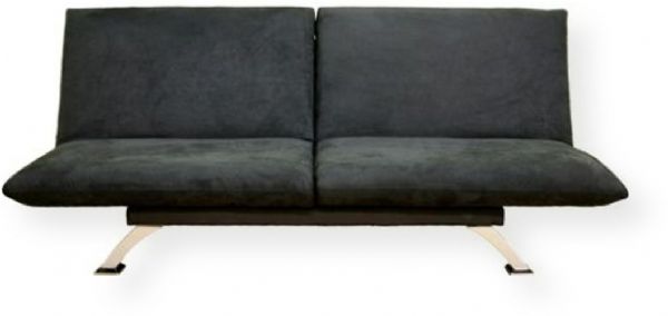 Wholesale Interiors FS36591 Nora Black Casual Convertible Sofa Bed, Upholstered in easy care black microfiber, Clean, minimalistic modern design, Sleek powder coasted metal legs, Black upholstered base, High resilient foam cushions for greater comfort, support, and even seating surface, UPC 878445007461, 73