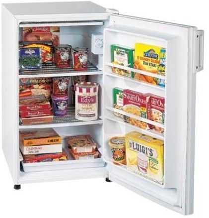 Summit FS60L Counter-Depth Upright Freezer with 2 Wire Shelves, Door Storage and Manual Defrost, Installed Side Lock, 5.0 Cu. Ft. Capacity, White Body Color, White Door Color, Right Hand Door Swing, Side Mounted Lock Type, Adjustable thermostat (FS-60L FS 60L)