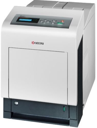 Kyocera 1102HM2US0 model FS-C5200DN Color Network 23/23 PPM Laser Printer, Fast output speed of 23 pages per minute, Warm-Up Time 44 seconds or less from main power on, 25 seconds or less from sleep mode, Maximum Duty Cycle 100,000 Pages Per Month, 600 x 600 dpi, 9,600 x 600 multi bit Interpolated Resolution (1102-HM2US0 1102 HM2US0 FSC5200DN FS C5200DN FSC-5200DN FS-C5200D FS-C5200)