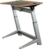 Safco FSD-1000-WA Focal Locus 4 Standing Desk, 36" - 48" Height Adjustability, Rated up to 180 lbs, Height-adjustable desk base, Powder coated aluminum cup holders, Height is adjusted using a German spindle, Desk top made with 13-layer durable plywood, Legs made of cast aluminum and a powder coat finish, Has a tilt option allowing the user to tilt the desktop up to 15°, Black Walnut Veneer Finish (FSD-1000-WA FSD 1000 WA FSD1000OA FSD-1000 FSD 1000 FSD1000) 