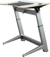 Safco FSD-1000-WH Focal Locus 4 Standing Desk, 36" - 48" Height Adjustability, Rated up to 180 lbs, Height-adjustable desk base, Powder coated aluminum cup holders, Height is adjusted using a German spindle, Desk top made with 13-layer durable plywood, Legs made of cast aluminum and a powder coat finish, Has a tilt option allowing the user to tilt the desktop up to 15°, Glacier White Laminate Finish (FSD-1000-WH FSD 1000 WH FSD1000OA FSD-1000 FSD 1000 FSD1000) 