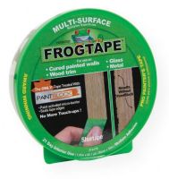 Frog Tape FT1358465 1.41" Tape; Treated with PaintBlock technology, a super-absorbent polymer which reacts with latex paint and instantly gels to form a micro-barrier that seals the edges of the tape, preventing paint bleed; The result? Very sharp paint lines!; Multi-surface features medium adhesion for use on cured painted walls, wood trim, glass, and metal and 21-day removal; UPC 075353060445 (FROGTAPEFT1358465 FROGTAPE-FT1358465 PAINTING ARTWORK) 