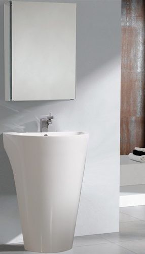 Fresca Fvn5023wh Parma White Pedestal Sink With Medicine