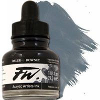 FW 160029065 Liquid Artists', Acrylic Ink, 1oz, Payne's Gray; An acrylic-based, pigmented, water-resistant inks (on most surfaces) with a 3 or 4 star rating for permanence, high degree of lightfastness, and are fully intermixable; Alternatively, dilute colors to achieve subtle tones, very similar in character to watercolor; UPC N/A (FW160029065 FW 160029065 ALVIN ACRYLIC 1oz PAYNES GRAY) 