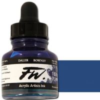 FW 160029127 Liquid Artists', Acrylic Ink, 1oz, Indigo; An acrylic-based, pigmented, water-resistant inks (on most surfaces) with a 3 or 4 star rating for permanence, high degree of lightfastness, and are fully intermixable; Alternatively, dilute colors to achieve subtle tones, very similar in character to watercolor; UPC N/A (FW160029127 FW 160029127 ALVIN ACRYLIC 1oz INDIGO) 