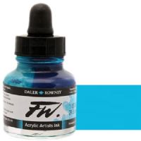 FW 160029145 Liquid Artists', Acrylic Ink, 1oz, Turquoise; An acrylic-based, pigmented, water-resistant inks (on most surfaces) with a 3 or 4 star rating for permanence, high degree of lightfastness, and are fully intermixable; Alternatively, dilute colors to achieve subtle tones, very similar in character to watercolor; UPC N/A (FW160029145 FW 160029145 ALVIN ACRYLIC 1oz TURQUOISE) 