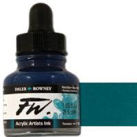 FW 160029151 Liquid Artists', Acrylic Ink, 1oz, Marine Blue; An acrylic-based, pigmented, water-resistant inks (on most surfaces) with a 3 or 4 star rating for permanence, high degree of lightfastness, and are fully intermixable; Alternatively, dilute colors to achieve subtle tones, very similar in character to watercolor; UPC N/A (FW160029151 FW 160029151 ALVIN ACRYLIC 1oz MARINE BLUE) 