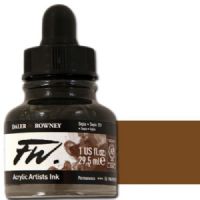 FW 160029251 Liquid Artists', Acrylic Ink, 1oz, Sepia; An acrylic-based, pigmented, water-resistant inks (on most surfaces) with a 3 or 4 star rating for permanence, high degree of lightfastness, and are fully intermixable; Alternatively, dilute colors to achieve subtle tones, very similar in character to watercolor; UPC N/A (FW160029251 FW 160029251 ALVIN ACRYLIC 1oz SEPIA) 