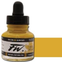 FW 160029663 Liquid Artists', Acrylic Ink, 1oz, Yellow Ochre; An acrylic-based, pigmented, water-resistant inks (on most surfaces) with a 3 or 4 star rating for permanence, high degree of lightfastness, and are fully intermixable; Alternatively, dilute colors to achieve subtle tones, very similar in character to watercolor; UPC N/A (FW160029663 FW 160029663 ALVIN ACRYLIC 1oz YELLOW OCHRE) 