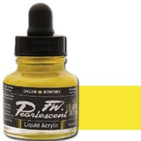 FW 603201113 Pearlescent Liquid Acrylic Ink, 1oz, Cool Yellow; Acrylic-based inks are water-soluble when wet, but dry to a water-resistant film on most surfaces; All colors are very to extremely lightfast; The best means of applying pearlescent colors is by using a dipper pen, ruling pen, or brush; Due to large pigment particles, these are not suitable for fine line nozzles for airbrushes, technical pens, or fountain pens; UPC N/A (FW603201113 FW 603201113 ALVIN PEARLESCENT 1oz COOL YELLOW) 