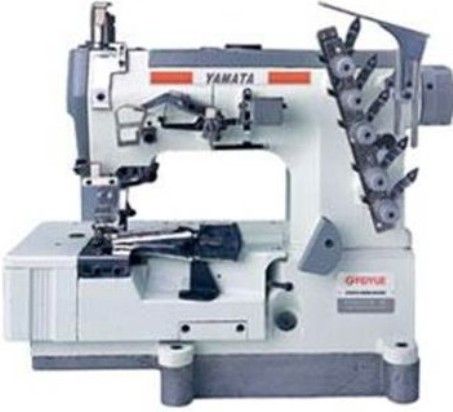 Yamata FY31016-02BB Model FY31016 Rolled-Edge Coverstitch Super High-Speed Stretch Sewing Machine, Similar to Pegasus W500, Variable top feed, Flatbed, Interlock stitch machine with top cover thread, Stitch length adjustment: Push-button, Differential feed adjustment: Lever, Suitable for sewing knitted underwear, sports apparel or T-shirts etc. (FY3101602BB FY31016 02BB FY31016/UT Feiyue)