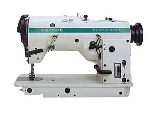 Yamata FY457A-135 High-speed Zigzag Sewing Machine with Auto-trimme; Needle swings controlled with program the machine can flexibly sew various of zigzag stitches; With free arm on head,sewing materials can be placed commodiously,increasing operating feature and working efficiency; TT-8700 Table Stand and DOL12H Motor Sold Separately (FY-457A135 FY457A FY457A135 Feiyue)
