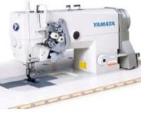 Yamata FY875 High-speed Double-needle Lockstitch Sewing Machine With Separate Needle Bar, Pushing operation handle one could stop left or right needle; If necessary, it could be used as a single needle sewing machines, Needle sends cloth, sewing will not be warp or shrink; TT-8700 Table Stand and TT-GD8-1 Motor Sold Separately (FY-875 FY 875) 