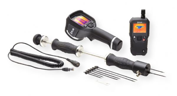 FLIR MR176-KIT6 Remediation Kit Including a MR176 Imaging Moisture Meter, an E6 Thermal Imaging Camera, and MR08 Hammer and Wall Cavity Probe Combo; An 80 x 60, 4800 pixel color display; Dimensions 18.3 x 10.5 x 24.3 inches; Shipping weight 18.9 lbs; UPC 793950371732 (FLIRMR176KIT6 FLIR-MR176-KIT6 MR176KIT6 ENGINEERING TESTER INSPECT MEASURE)