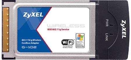 ZyXEL G-102v3 Wireless 802.11g CardBus Adapter, Frequency Range 2.4-2.4835GHz, Data rate up to 54Mbps, 5x faster than 802.11b networks, Backward compatible with 802.11b standard, Seamless roaming between different access points, Enhanced wireless security (WPA and WPA2) support (G102V3 G-102 V3 G102-V3 G102)