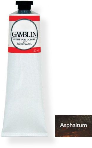 Gamblin G2030 Oil Color, 150 ml Asphaltum; Alkyd oil colors with luscious working properties; No adulterants are used so each color retains the unique characteristics of the pigments, including tinting strength, transparency, and texture; UPC 729911120309 (G-2030 G2030 G20-30 G203-0 GAMBLIN-2030 GAMBLIN-G2030)