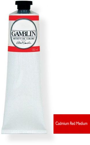 Gamblin G2150 Oil Color, 150 ml Cadmium Red Medium; Alkyd oil colors with luscious working properties; No adulterants are used so each color retains the unique characteristics of the pigments, including tinting strength, transparency, and texture; UPC 729911121504 (G-2150 G2150 G21-50 GAMBLIN-2150 G215-0 GAMBLIN-G2150)