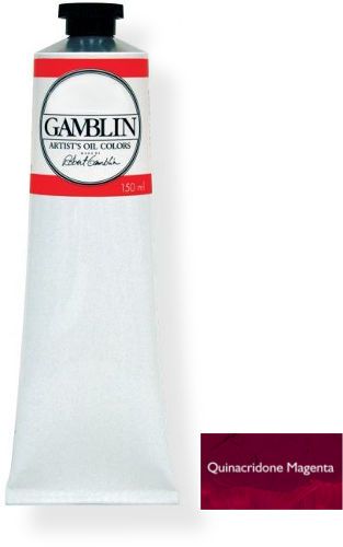 Gamblin G2580 Oil Color, 150 ml Quinacridone Magenta; Alkyd oil colors with luscious working properties; No adulterants are used so each color retains the unique characteristics of the pigments, including tinting strength, transparency, and texture; UPC 729911125809 (G-2580 G2580 G25-80 G258-0 GAMBLIN-2580 GAMBLIN-G2580)
