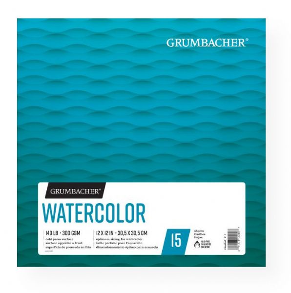 Grumbacher G26460601611 Cold Press Watercolor Paper Fold Over 12