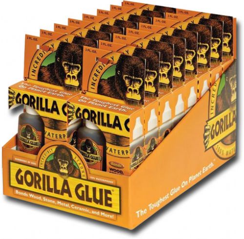 Gorilla Glue G50002D Original Foaming Glue 2 oz Display; Incredibly strong formula expands 3-4x, so a little glue goes a long way; 100 percent waterproof so it won't break down when exposed to moisture; Temperature resistant so glue is unaffected by extreme heat or cold; UPC 052427500021 (GORILLAGLUEG50002D GORILLAGLUE G50002D GORILLA GLUE GORILLAGLUE-G50002D GORILLA-GLUE)