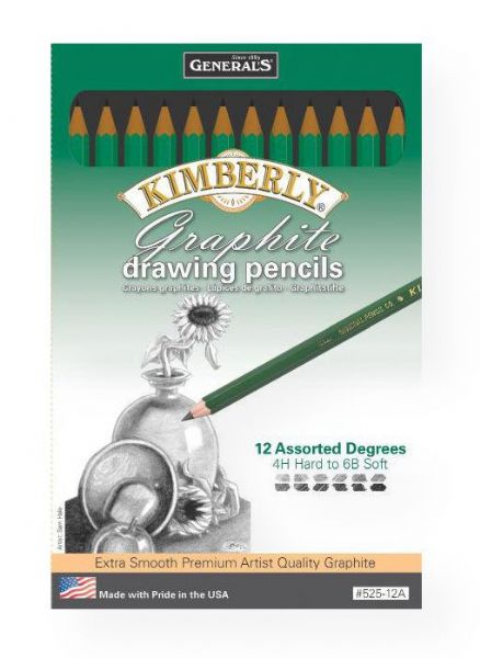 Kimberly G525-12A Drawing Pencil Set; These pencils feature all wood casings of California incense cedar, specially treated for easy sharpening; The non-porous leads create dense, opaque lines and sharpen into extra long, durable points; Each pencil is finished in dark green with degree clearly stamped; Sold by the dozen; Shipping Weight 0.01 lb; Shipping Dimensions 8.00 x 5.5 x 0.5 in; UPC 044974525121 (KIMBERLYG52512A KIMBERLY-G52512A KIMBERLY-G525-12A KIMBERLY/G52512A G52512A ARTWORK DRAWING)