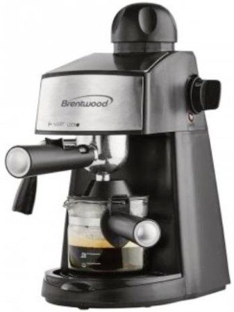 Brentwood GA-125 Espresso and Cappuccino Maker, 800 Watts Power, Brews up to 20 oz. of espresso coffee, Powerful steamer to make rich cappuccinos and lattes, Glass decanter with Cool-Touch handle, Removable Drip Tray and nozzle for easy cleaning, Measuring scoop included, cETL Approval Code, UPC 812330020937 (GA125 GA 125) 