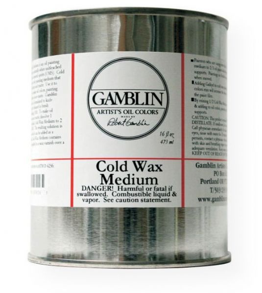 Gamblin 03016 Cold Wax Medium 16oz; A soft paste formulated to knife consistency that makes oil colors thicker and with a more matte finish; Use a small amount to make other Gamblin mediums more matte; Can also be used to matte the surface of finished paintings and may be buffed to a satin sheen, if desired; Shipping Weight 1.04 lbs; Shipping Dimensions 3.00 x 3.00 x 4.00 inches; UPC 729911030165 (GAMBLIN03016 GAMBLIN-03016 PAINTING)