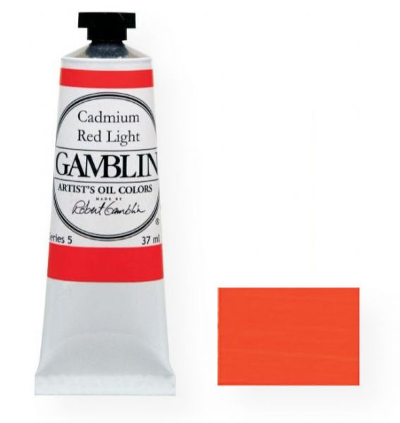 Gamblin 1125 Artists' Grade Oil Color 37ml Cadmium Orange Deep; Alkyd oil colors with luscious working properties; No adulterants are used so each color retains the unique characteristics of the pigments, including tinting strength, transparency, and texture; UPC 729911111253 (GAMBLIN1125 GAMBLIN-1125 PAINTING)