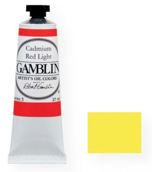Gamblin 1165 Artists' Grade Oil Color 37ml Cadmium Lemon; Alkyd oil colors with luscious working properties; No adulterants are used so each color retains the unique characteristics of the pigments, including tinting strength, transparency, and texture; FastMatte colors give painters a palette of oil colors that dry to a beautiful matte surface in 18 hours; UPC 729911111659 (GAMBLIN1165 GAMBLIN-1165 PAINTING)